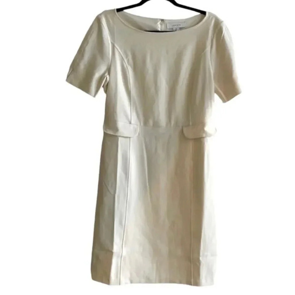Lark & Ro short sleeved midi dress, cream. NWT! Size 12 - Picture 12 of 12